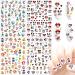 DIBESTS 3D Nail Art Stickers Cute Nail Decals Self Adhesive Cute Nail Stickers Designs Cartoon Nail Sticker for Girls Women Kids Manicure Decoration Nail Accessories Gifts (4 Sheets 280+ Decals) Designs 2