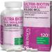 Ultra Biotin 10000 Mcg Hair Skin and Nails Supplement Non-GMO 120 Vegetarian Capsules