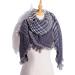 Women's Warm Printed Triangular Scarf - Gray Neck Wrap for Cold Weather & Autumn - Buy Online on GoSupps.com