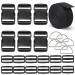 2 Inch Buckles Straps Set, 6 Yards Nylon Webbing Straps with 6 Pcs Quick Side Release Plastic Buckle Dual Adjustable and 12 Pcs Tri-Glide Slide Clip + 6 Pcs Metal D Rings, No Sewing Required
