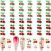 RUNRAYAY 36Pcs 3D Cherry Nail Art Charms Red & Pink Elegant Nail Studs Diamonds for Nail Accessories Summer Fruit Nail Jewelry Decoration for Diy Crafts Nail Decor