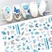 3 Sheets Christmas Nail Art Stickers Ink Blue Nail Decals Self-Adhesive Nail Sticker Manicure Tips DIY Christmas Nail Art Design Nail Decorations for Women Girls - Buy Online on GoSupps.com