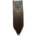 CAISHA by PRETTYSHOP XXL 20 Long Clip In Extensions Hair Extension Synthetic Straight Brunette #8 (CES104) - 8 Pieces Set - Buy Online on GoSupps.com