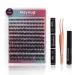 Lash Extension Kit 144 Pcs 3D Lash Clusters 8-18/D Curl Wispy Lash Clusters with 10ml Bond and Seal Waterproof 5ml Lash Remover Lash Tweezers Eyelash Extensions Kit at Home (Prism Kit) Hot!-Wispy-Prism Kit