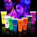 UV Face and Body Paint Glow Set of 8 Colors Fluorescent Make Up Palette Neon Halloween Art Fancy Party