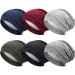SATINIOR 6 Pieces Satin Lined Sleep Slouchy Cap, Hair Cap for Sleeping, Girl Headwear for Frizzy Curly Hair Women (Black, Dark Blue, Light Gray, Wine Red, Khaki, Green)
