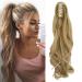 FXYTK Claw on Ponytail Clip in Ponytail Hair Extensions Hair Piece Clip on Pony Tail Hair Extension Claw Jaw Ponytail Extensions 18" Curly Light Ash Blonde & Bleach Blonde 18 Inch-Curly Light Ash Blonde & Bleach Blonde-18" Curly
