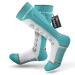 Outdoormaster children Ski socks 2-pack merino wool winter compression thermal mosocks for boys and girls non-slip cuffs above the calf 36 green