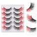 KALLORY 5 Pairs Red Colored Wispy Lashes - Natural Look 3D Eyelash Strips for Women & Girls - Perfect for Any Occasion - Buy Online on GoSupps.com