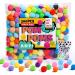 Aoibrloy  450 Pcs  300PCS 1Inch Pom Poms with 150PCS Wiggle Eyes  Multicolor Craft Pom Pom Balls for Kids DIY Arts and Crafts Projects and Decorations 300PCS-1inch