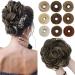 Sego hair part with rubber band large dutt hair parts hair tie with hair hair extension ponytail braid hair bun for women (55 g) dark brown & golden