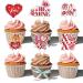 24 Pieces Valentine s Day Themed Cupcake Toppers Love Cupcake Picks Decorations