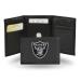 Rico Industries NFL Embroidered Genuine Leather Tri-fold Wallet 3.25" x 4.25" - Slim Las Vegas Raiders