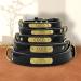 Senristar Personalized Leather Dog Collar with Engraved Name Tag - Durable & Stylish for All Dog Sizes (L Black) | International Shipping - Buy Online on GoSupps.com
