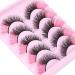 Pink Fluffy Cat Eye Mink False Eyelashes - 5 Pairs Pack by ALICROWN - Buy Online on GoSupps.com