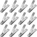 12 Pieces Stainless Steel Nail Clipper Bulk Pack Set Silver Nail Cutter Fingernails and Toenail Clipper Cutter for Women Men