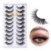 MilyBest A-Foxy Cat Eye False Eyelashes 10 Pairs - Wispy Faux Mink Lashes with Clear Band for Natural Look | 16MM - Buy Online on GoSupps.com