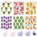 Swedish Dish Cloth 6 Pack Swedish Dishcloths with 4 Clips Absorbent Sponge Cleaning Reusable Biodegradable Paper Towels (6 Pack Fruit)