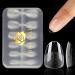 UNA GELLA Extra Short Almond Nail Tips 12 Sizes Short Almond Gel X Nail Tips 120Pcs Soft Gel Nail Tips Clear Full Cover Nail Tips Acrylic False Nails Press On Nails for Nail Extension DIY Salon A-XS Almond