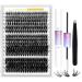 Eyelashes extensions set 320pcs lankiz artificial eyelashes 30d+40d+50d d curl 10-16mm mix individual eyelashes with eyelash adhesives and Applicator lash extension set for beginners reusable 304050d kit 320PCs