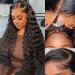 MSGEM 30 inch Wear and Go Water Wave HD Transparent Lace Front Wigs Brazilian Human Hair 180% Density Glueless Deep Water Wave 5X5 Lace Front Wigs for Black Women Natural Color 30 Water Wave 5x5 Glueless Wig