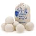 Wool Dryer Balls - Natural Fabric Softener, Reusable, Reduces Clothing Wrinkles and Saves Drying Time. The Large Dryer Ball is a Better Alternative to Plastic Balls and Liquid Softener. (Pack of 6)