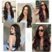 HAIRCUBE Long Brown Synthetic Curly Hair Wig for Women - Middle Part Medium Brown - Buy Online on GoSupps.com