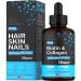 Liquid Collagen & Biotin Drops 30 000mcg for Hair Growth - Made in USA - Natural Biotin and Collagen Supplements for Hair Skin & Nails - Liquid Biotin Hair Vitamins for Men & Women - 2 fl oz