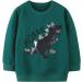 Dinosaur Boys Sweatshirt | Cotton Long Sleeve Pullover | Kids Casual Top | Toddler Girls/Baby Clothes 1-8 Years | Green | Size 4-5 - Buy Online on GoSupps.com