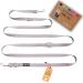Kuri Pai 3m dog leash for medium -sized dogs comfortable and comfortable Kleine leash overhanging leash double linen sustainable from bamboo |M (2.0cm wide) - gray m (280cm x 2.0cm) - (medium -sized dogs) gray