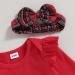 ZZLBUF Toddler Baby Girl Ribbed Ruffle Outfit Set | 12-18 Months Romper Elk Red Plaid | Long Sleeve T-shirt, Suspender Skirt, Headband | Kids 3Pcs Clothes - Buy Online on GoSupps.com