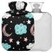 Naanle vintage moon Stern heat bottle with reference transparent hot water bottle Handfoots Heating bag for pain relief heat and cold therapy 1L