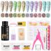 Acrylic Nail Kit Acrylic Powder Set with Everything Professional for Beginner Glitter Powder False Nail Tips Nail Decorations Tools Starter Kit Acrylic SET 01