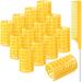 12 Pieces Hair Roller, Large Size Plastic Hair Rollers Hair Curlers with Steel Pintail Comb Rat Tail Comb for Short Hair Long Hair Hairdressing Styling Tools (Yellow,6.8 x 3.6 cm) 2.6x1.4 Inch (Pack of 12) Yellow