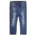 KIDSCOOL SPACE Baby Little Boys Jeans Elastic Band Inside Straight Fit Ripped Denim Pants 4-5 Years Blue-2491