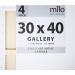 Milo Stretched Artist Canvas 30x40 inches 4 Pack - 1.5 Thick Gallery Profile - Primed Large Canvases for Painting - Acrylic Oil Art Supplies - Buy Online on GoSupps.com
