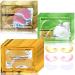 DuoZeng 30 Pairs Under Eye Patches for Puffy Eyes Crystal Eye Masks Collagen Under Eye Mask Patches for Dark Circles Puffiness Moisturizing Under Eye Gel Pads Eye Bags Treatment for Women Yellow+Pink+Green