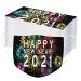 100PCS 2021 Happy New Year Disposable Face_Mask for Adult 2021 Happy New Years Face Bandanas 3-Layer Non-Woven with Elastic Earloops
