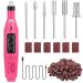 Electric Nail Drill Kit Portable Nail File Machine Nail Rotary Tool Manicure with USB Cable  Christmas Gift for Women (Rose Red Machine)