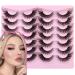 Fox Eye Lashes Fluffy Wispy Volume Eyelashes Natural Look D Curly Cat Eye Lash Extension 20MM Fake Eyelashes Pack 14 Pairs by Lanflower