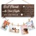 GEMTEND Pet Memorial Gifts, Paw Prints Sympathy Frame Gift for Loss of Dog and Cat, Dog and Cat Memorial Gifts, Clips and Twine for Photo Hanging, Makes a Personalized Gift for Pet Lovers DARK