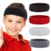 Yolev 4 pieces sports headband for children hair band young welding band welding head band headband headband headband basketball suit sport men women welding band red gray white Black