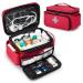CURMIO Small Medicine Storage Bag Empty, Family First Aid Organizer Box for Emergency Medical Kits, Red (Bag Only, Patent Pending)