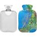 Naanle 2L Transparent Hot Water Bottle - Large Pfauenfedern Design for Heat & Cold Therapy | Ideal for Pain Relief & Comfort - Buy Online on GoSupps.com
