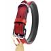Sniffing fans collar for dogs made of leather dog collar for the large medium and small dog leather collar padded robust (S - 24-30cm red) S - 24-30cm red