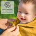 Mababu Hooded Baby Towel - 4-Layer GOTS Organic Cotton Anti-Slip Buttons 75x75 cm Soft & Fluffy Mustard Bath Towel - Buy Online on GoSupps.com