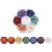 PESOENTH Natural Chakra Stones Healing Crystals Tumbled Chip Gemstones Set for Reiki, Meditation,Yoga,Chakra Balance,Relaxation,Decor ( 7pcs Engraved Chakra Symbol Crystals +Crystal Gemstone Clips)