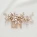 SWEETV Light Rose Gold Wedding Hair Comb Clip - Handmade Bridal Hair Accessories for Women - Buy Online on GoSupps.com