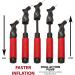 Valiant Dual Action Sports Ball Pump Inflator with Needles & Pouch - Portable Hand Held Air Pump for Soccer, Football, Volleyball, Rugby, Netball, and Basketball - Buy Online on GoSupps.com