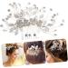 Housoutil Bridal Hair Comb Hair Comb Flower Decor Pearl Headpiece Leaf Decor Rhinestone Trim Rhinestone Decor Hairbrushes for Woman Bridal Comb Tiara Bride Headdress Fine Alloy Pin - Buy Online on GoSupps.com